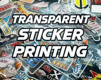 Custom Logo Vinyl Sticker – Kiss Cut (Cut to Shape) – Waterproof – Transparent Finish