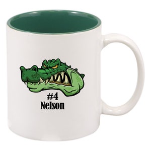 Taza de café personalizada con foto, texto personalizado, taza de té, decoración de oficina White/Green Mug