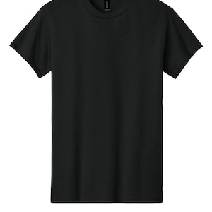 Custom Graphic T-Shirt Unisex 100% Cotton Tee Full Color Print Made to Order Nero