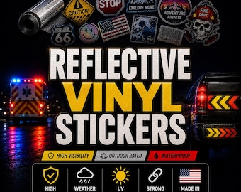 Custom Reflective Decal – Waterproof Outdoor Vinyl Sticker – UV Printed High Visibility Graphic