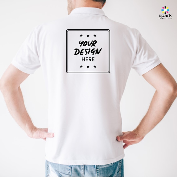 Custom White Polo Shirt W/ Full Color Highest Quality Printing,  Personalized Uniform for School, Restaurant, Catering, Volunteer Event -  Etsy Canada