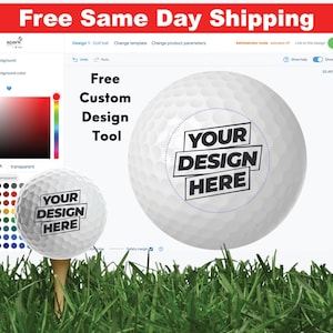 Personalized Golf Ball Free Same Day Shipping with online self design tool gift idea for retirement tournament corporate event birthday image 2