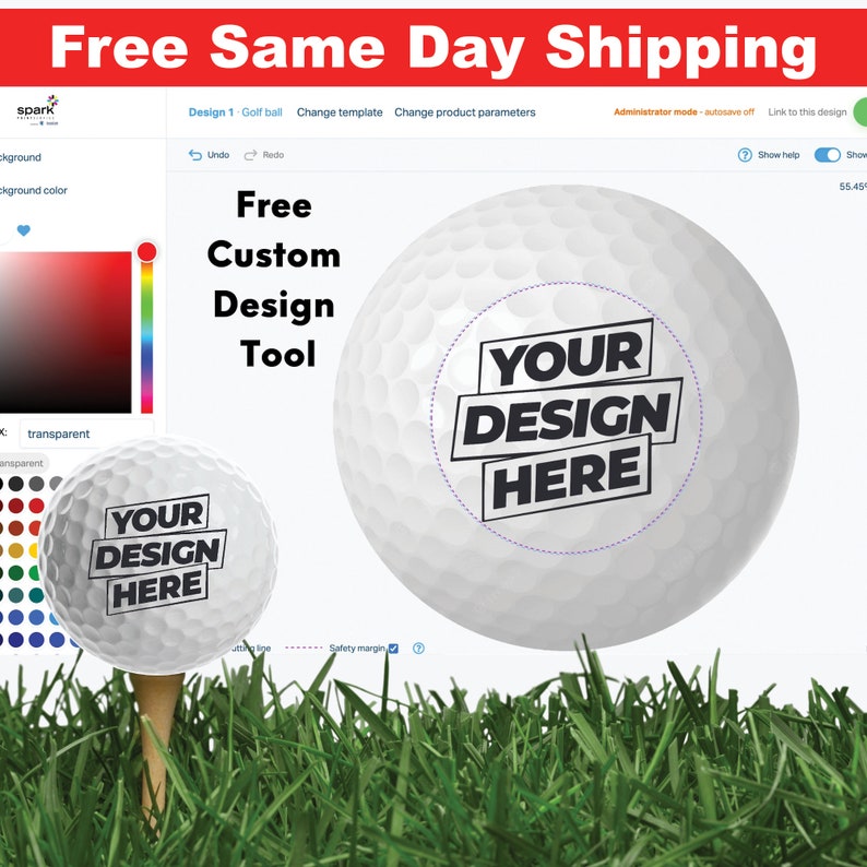 Personalized Golf Ball Free Same Day Shipping with online self design tool gift idea for retirement tournament corporate event birthday image 2