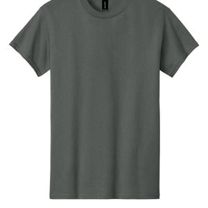 Custom Graphic T-Shirt Unisex 100% Cotton Tee Full Color Print Made to Order Charcoal Gray
