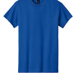 Custom Graphic T-Shirt Unisex 100% Cotton Tee Full Color Print Made to Order Royal Blue