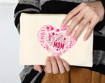 Personalized Canvas Zipper Pouch, Custom Photo Makeup Bag