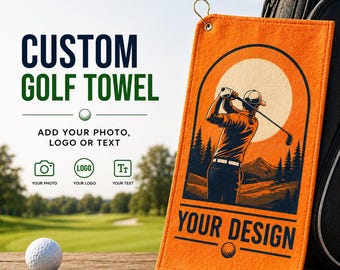 Personalized Golf Towel with Name, Logo or Photo