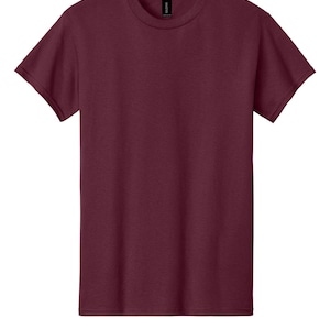 Custom Graphic T-Shirt Unisex 100% Cotton Tee Full Color Print Made to Order Maroon