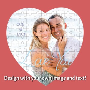 Love Heart or Circle Valentines Day Puzzle Personalized Gift with Your Photo or Art image 5
