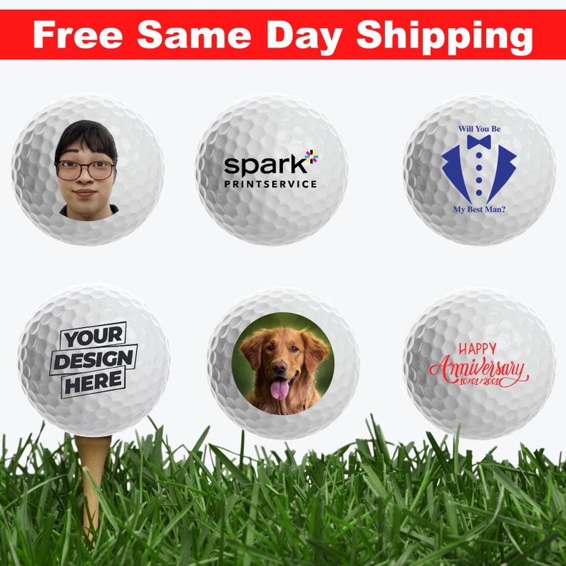 Personalized Golf Ball Free Same Day Shipping with online self design tool gift idea for retirement tournament corporate event birthday image 3