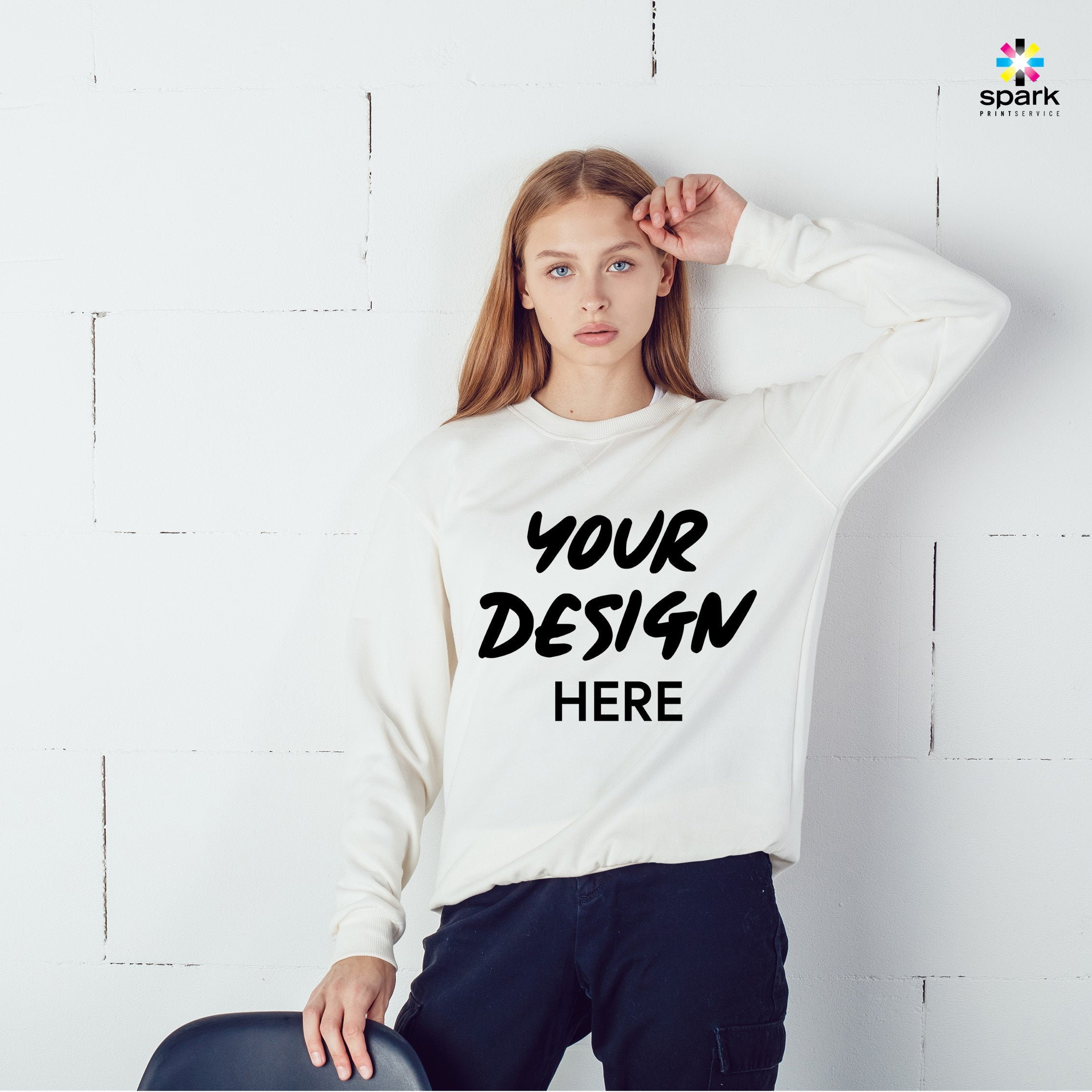 Custom white sweatshirt Clearance