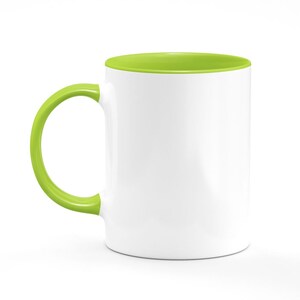 Taza de café personalizada con foto, texto personalizado, taza de té, decoración de oficina White/LightGreen Mug