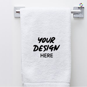 Personalized Hand Rally Towel printed with your customized image or message. Full edge to edge print. Unique gift for birthday or events
