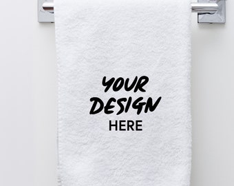 Personalized Hand Rally Towel printed with your customized image or message. Full edge to edge print. Unique gift for birthday or events