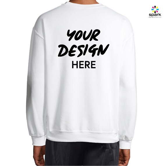 Custom white sweatshirt Clearance