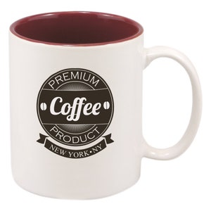 Taza de café personalizada con foto, texto personalizado, taza de té, decoración de oficina White/Maroon Mug