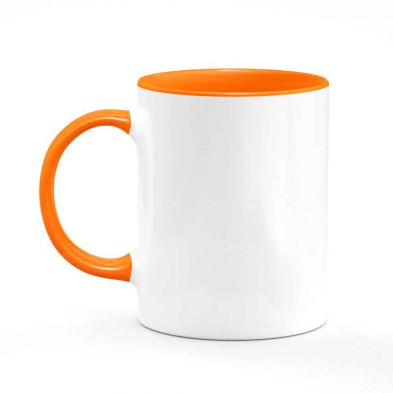 Taza de café personalizada con foto, texto personalizado, taza de té, decoración de oficina White/Orange Mug