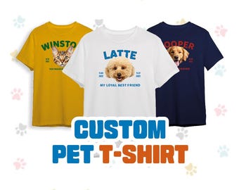 Custom Pet Photo T-Shirt – Personalized Dog, Cat, Bird Print