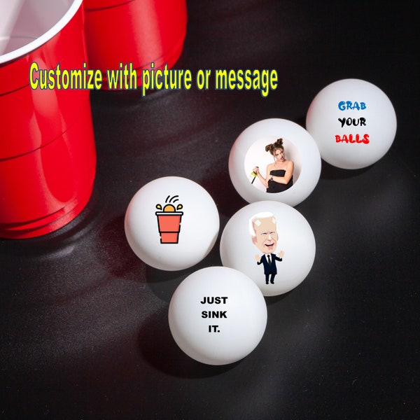 Personalized Beer Pong Balls Set of 3 or 12 Perfect for Graduation Birthday College Carnival Game Bachelor Party