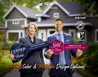 Just Closed Sold By Key Real Estate Photo Prop Sign for Agent Closing Day