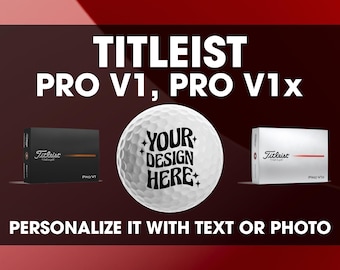 Personalized Titleist Pro V1 / V1x Golf Balls, Photo/Text, 12 Set
