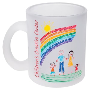 Taza de café personalizada con foto, texto personalizado, taza de té, decoración de oficina Frosted Glass Mug