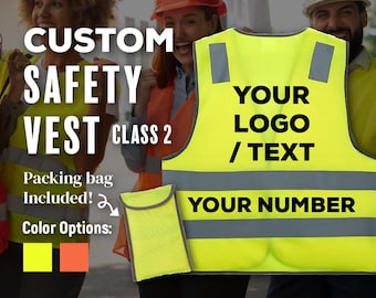 Custom Safety Vest Class 2, High Visibility Reflective Work Uniform