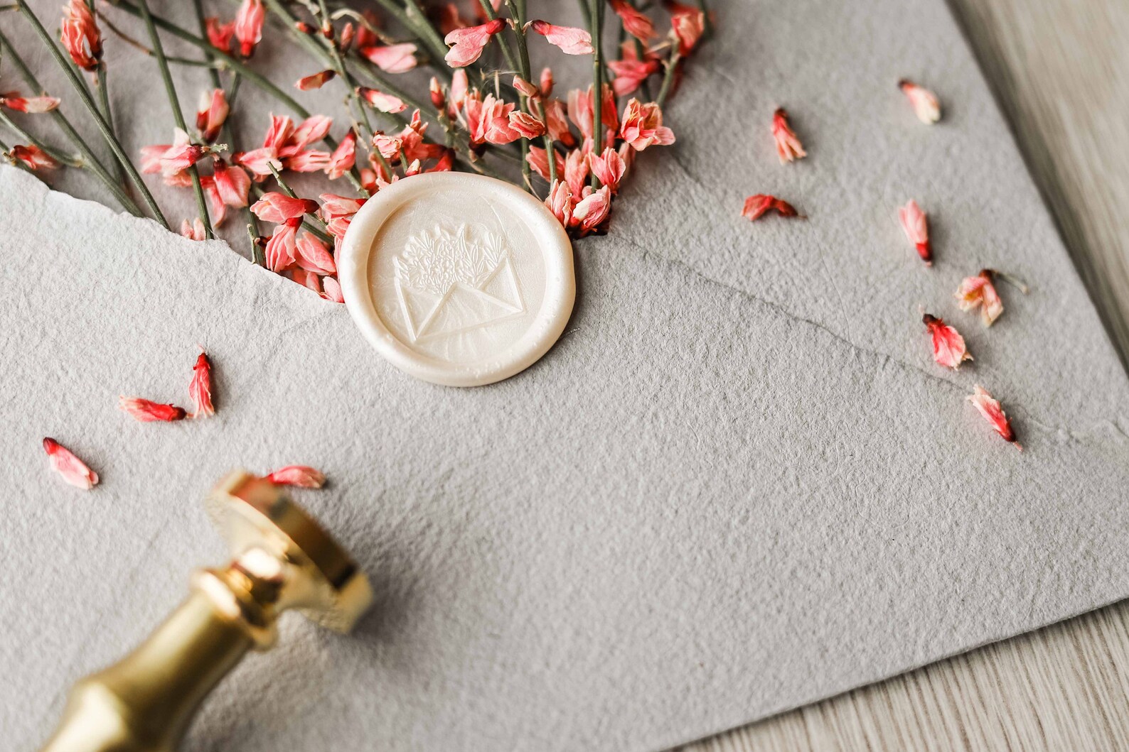 Wax Seal Envelope Floral Selfadhesive Wax Seal Gold or Etsy