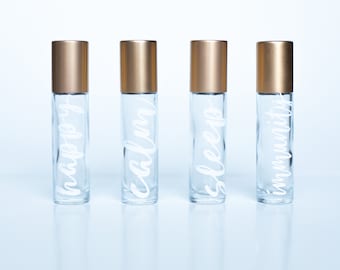 Essential Oil Roller Bottles 10ml, essential oils, roller bottles. clear roller bottles, sleep roller bottle, calm roller bottle, energy