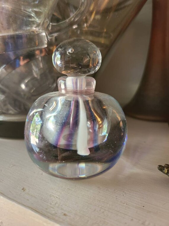 Vintage Murano? Blown Glass Perfume Bottle with G… - image 3