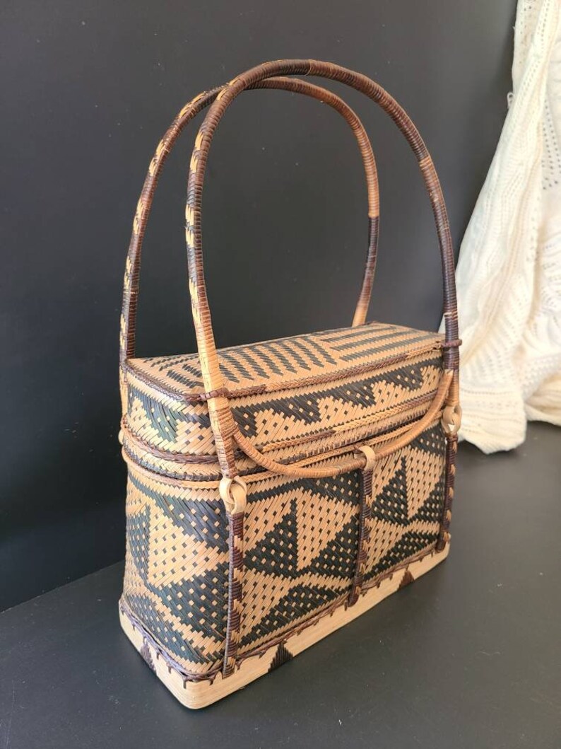 Vintage Tiruray Handwoven Basket Philippines Highlands Etsy