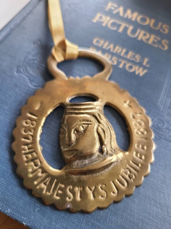 Antique Queen Victoria Horse Brass - "1837 Her Maj