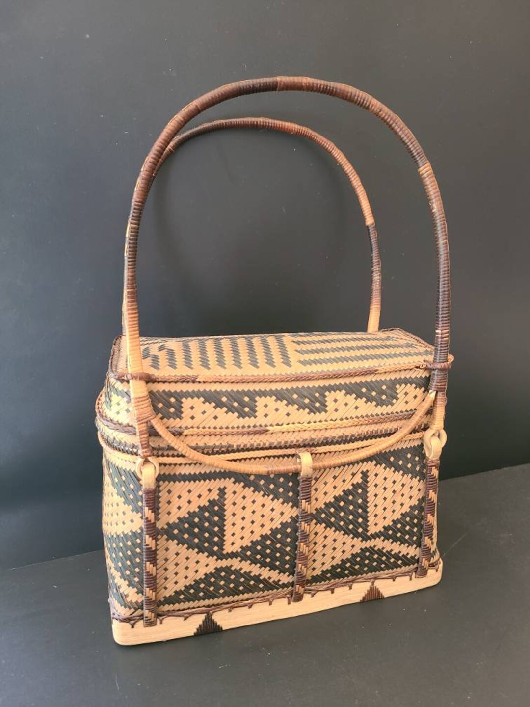 Vintage Tiruray Handwoven Basket Philippines Highlands Etsy