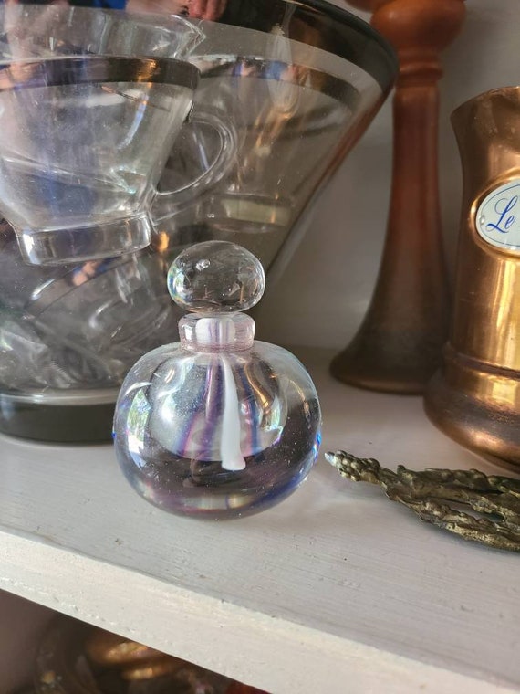 Vintage Murano? Blown Glass Perfume Bottle with G… - image 5