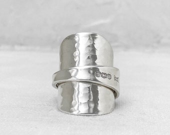 Sterling Silver Spoon Ring | Sizes UK N O or P
