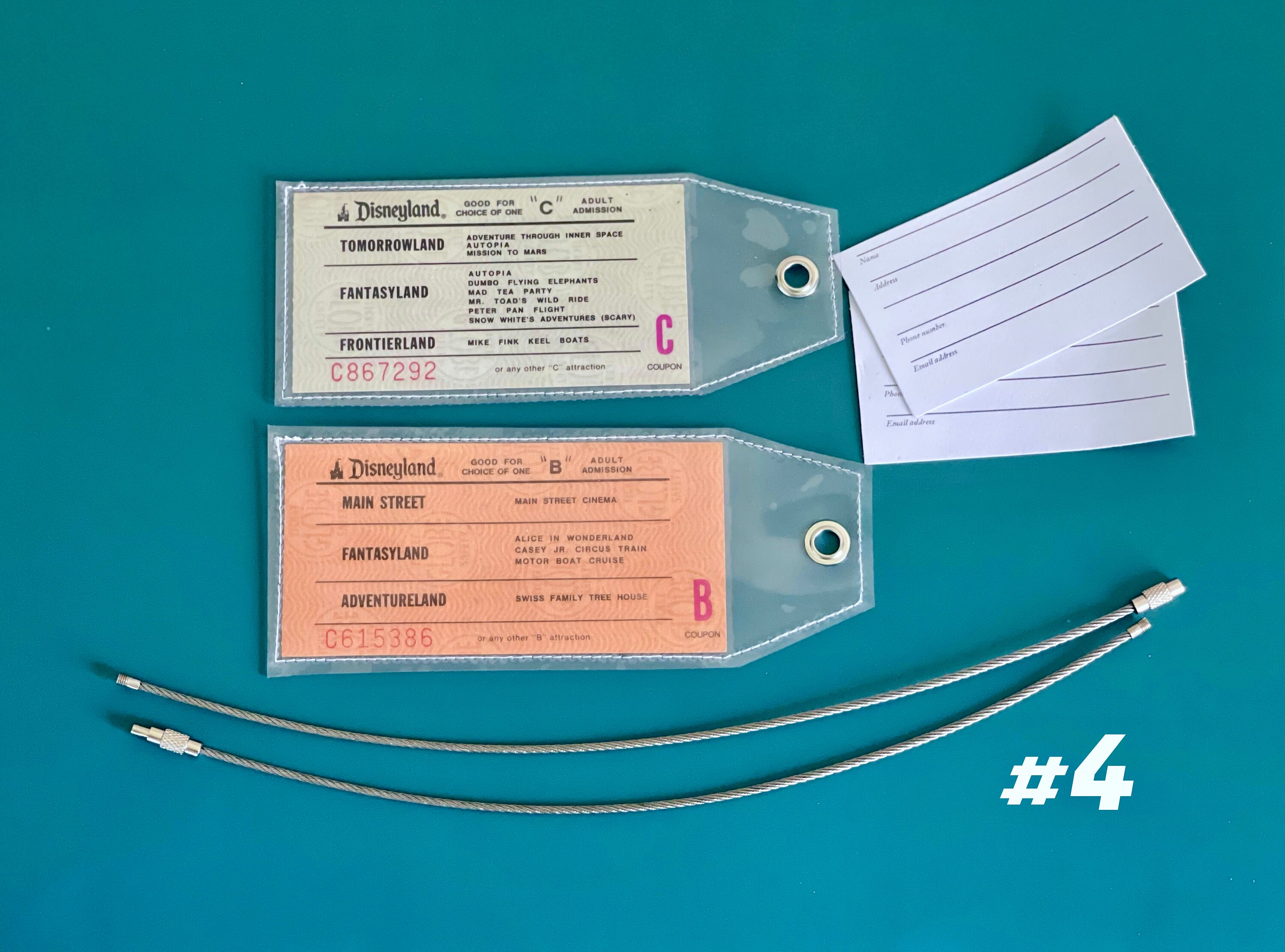 Two Vintage Disneyland Luggage Tags B & C Tickets Etsy