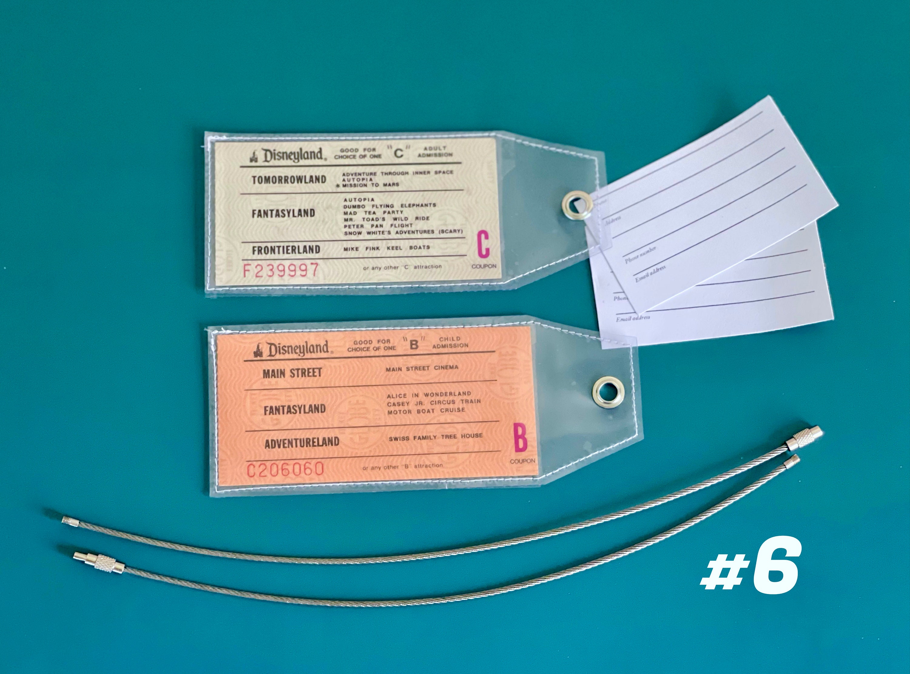 Two Vintage Disneyland Luggage Tags B & C Tickets Etsy