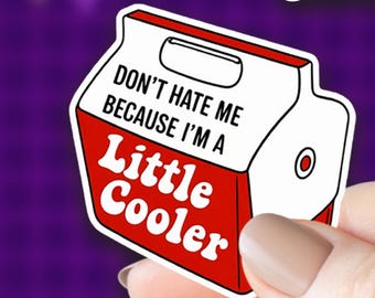 Don't Hate Me Bc I'm A Little Cooler Vinyl Die Cut Stickers Funny Sarcastic Cute Gift for Laptop Water Bottle Tumbler Car Bumper Sticker