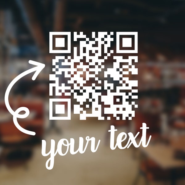 Custom QR Code Vinyl Decal Sticker - Your Text - Car - Truck - SUV - Laptop - Wall - Instagram - Tik Tok - Facebook - Business Door - Window