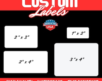 Custom Glossy Rectangle  Waterproof Stickers Labels for Logo Branding Product Packaging Business Packaging Info Labels Office Organization