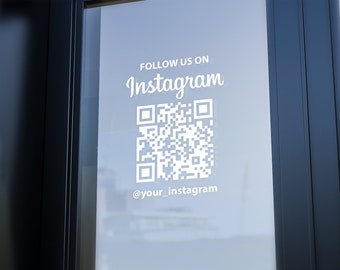 Custom QR Code Vinyl Decal Sticker for Business Social Media-Follow Us Personalized Window Decal-Car-Truck-Instagram-Insta