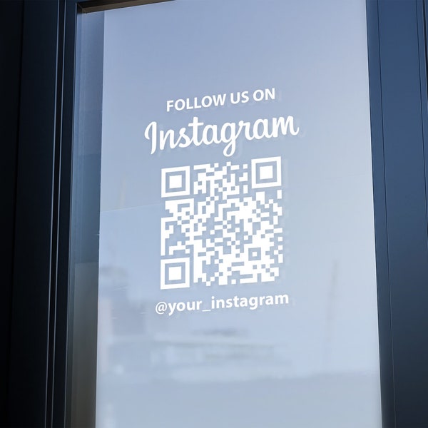 Custom QR Code Vinyl Decal Sticker for Business Social Media-Follow Us Personalized Window Decal-Car-Truck-Instagram-Insta