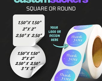 Custom Glossy Round Circle Square Waterproof Sticker Labels for Branding Product Packaging Business Packaging Info Labels