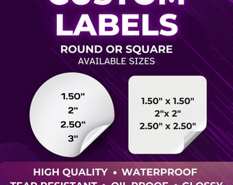 Custom Logo Stickers | Glossy Circle, Square Labels