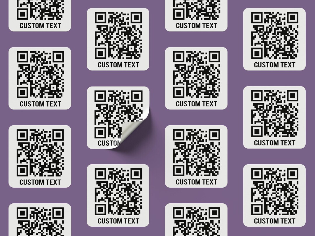 Custom QR Code Scan Vinyl Stickers Labels Square Personalized Small ...