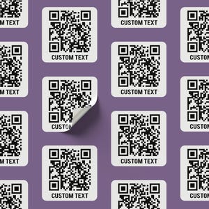 Custom QR Code Scan Vinyl Stickers Labels Square Personalized Small ...