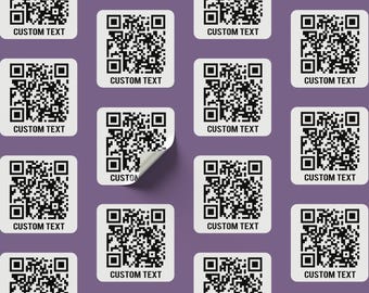 Custom QR Code Scan Vinyl Stickers Labels  square personalized small business roll packaging marketing wedding