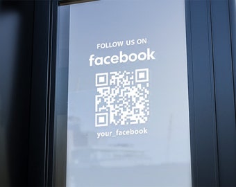 Custom Facebook QR Code Vinyl Decal: Business Social Media, Personalized