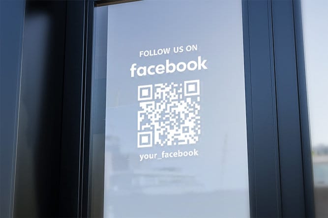 Facebook Qr Code Background Custom Facebook QR Code Vinyl Decal: Business Social Media ...