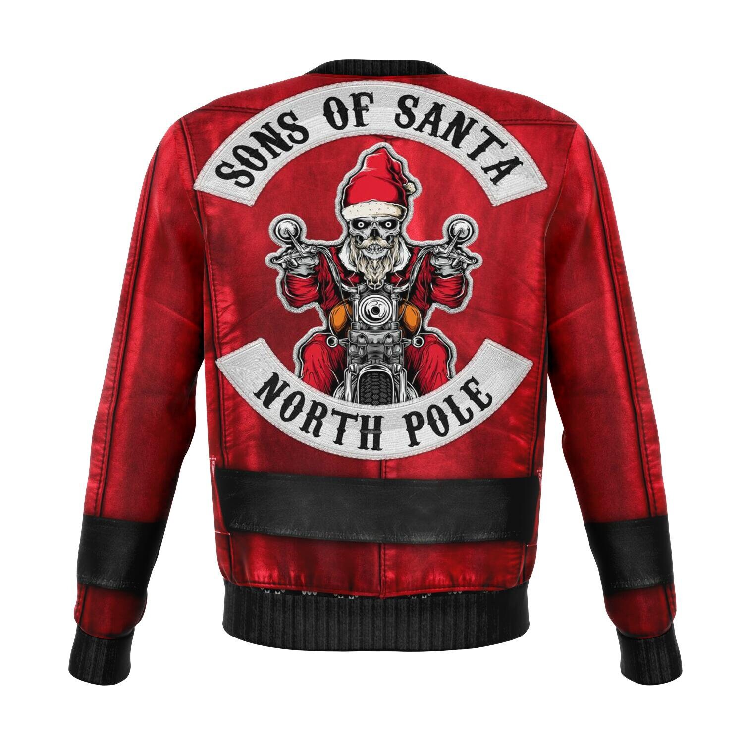 biker santa sweater